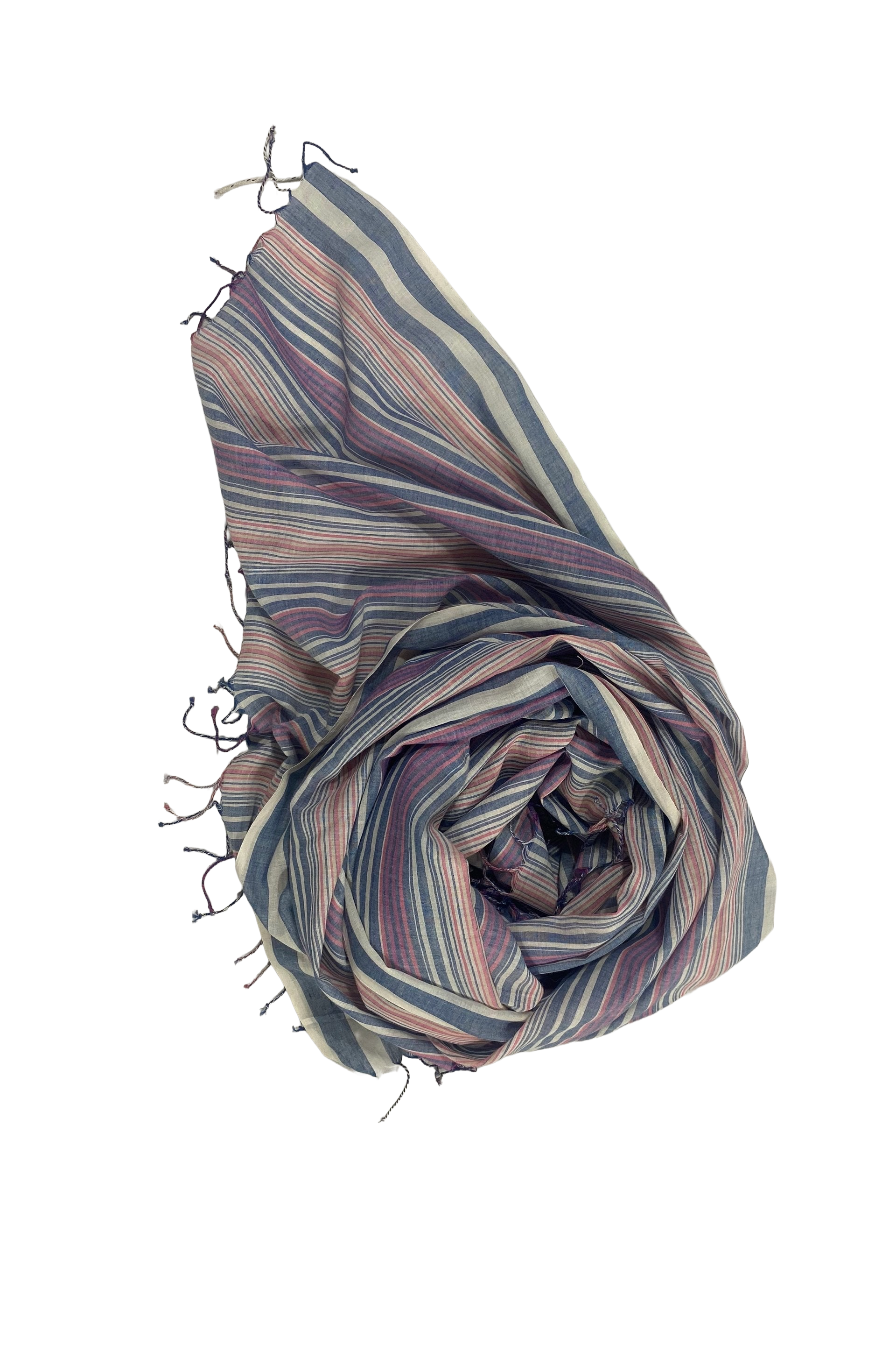 COTTON STOLE WITH MULTISTRIPES