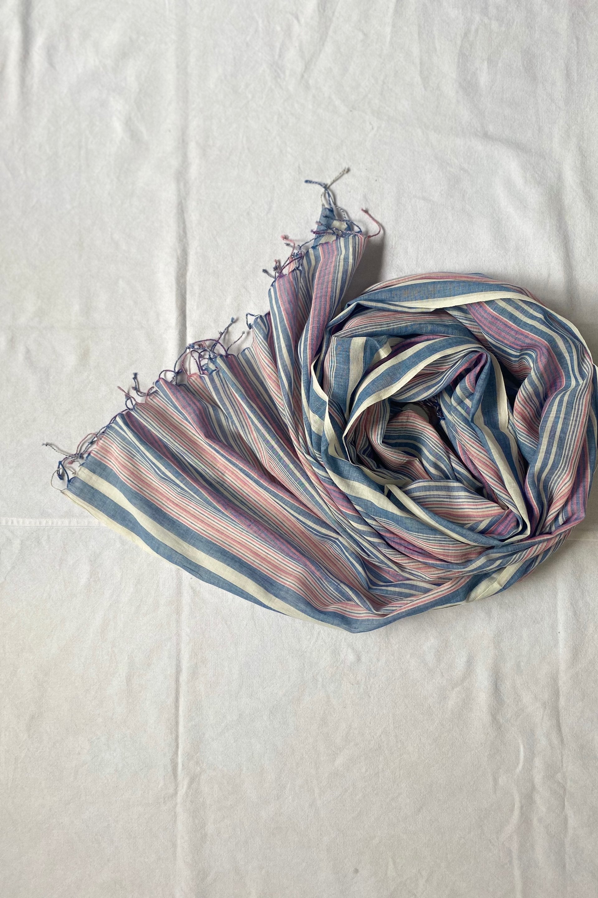 COTTON STOLE WITH MULTISTRIPES