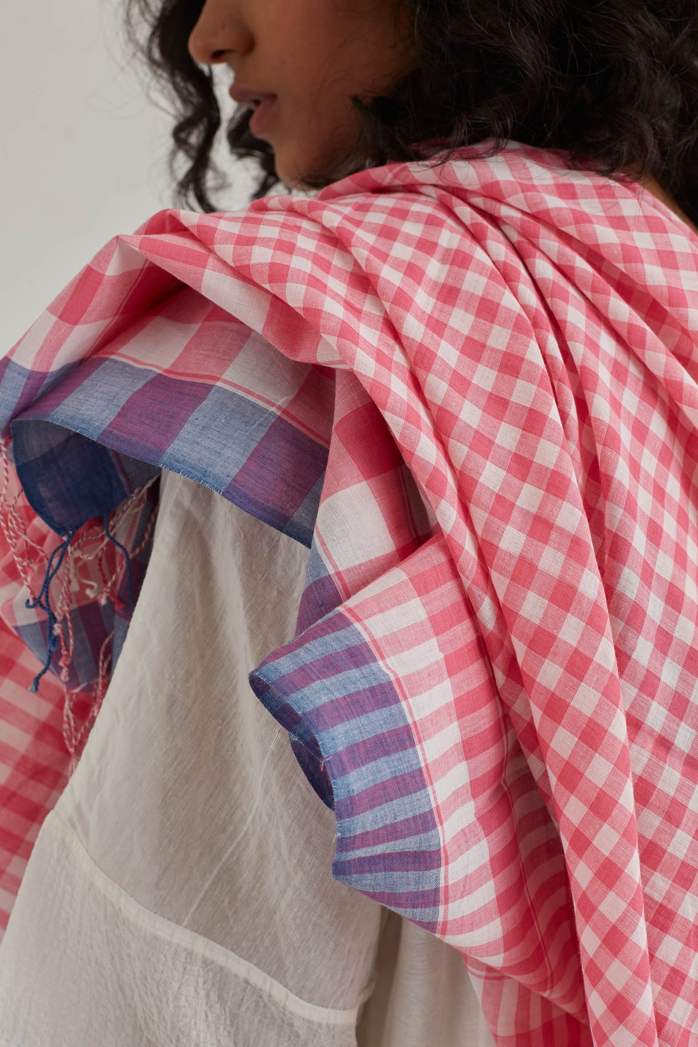 CHECKED COTTON STOLE