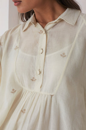 Off-white collared beatrix shirt dress