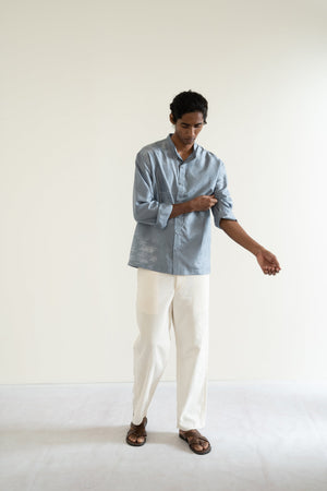 Handwoven White Levi Trousers