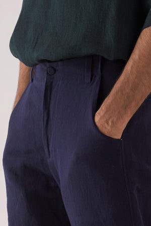 Navy tapered Agonda trousers