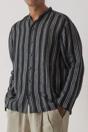 Handwoven Black long sleeve lambork shirt