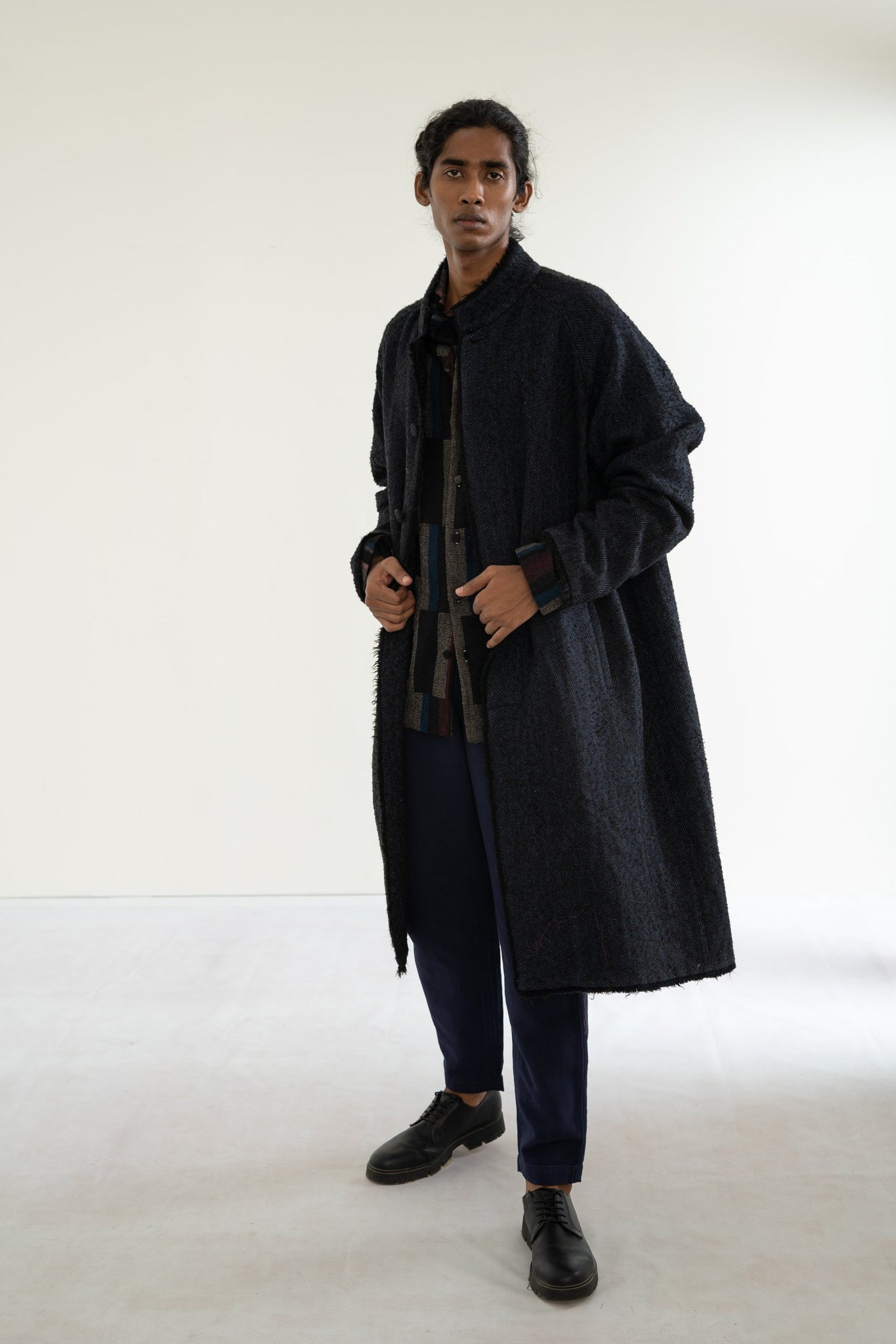 Handwoven Black Liam Coat