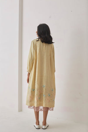 Yellow handwoven Petal Dress