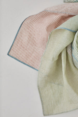 hand block printed linen stole