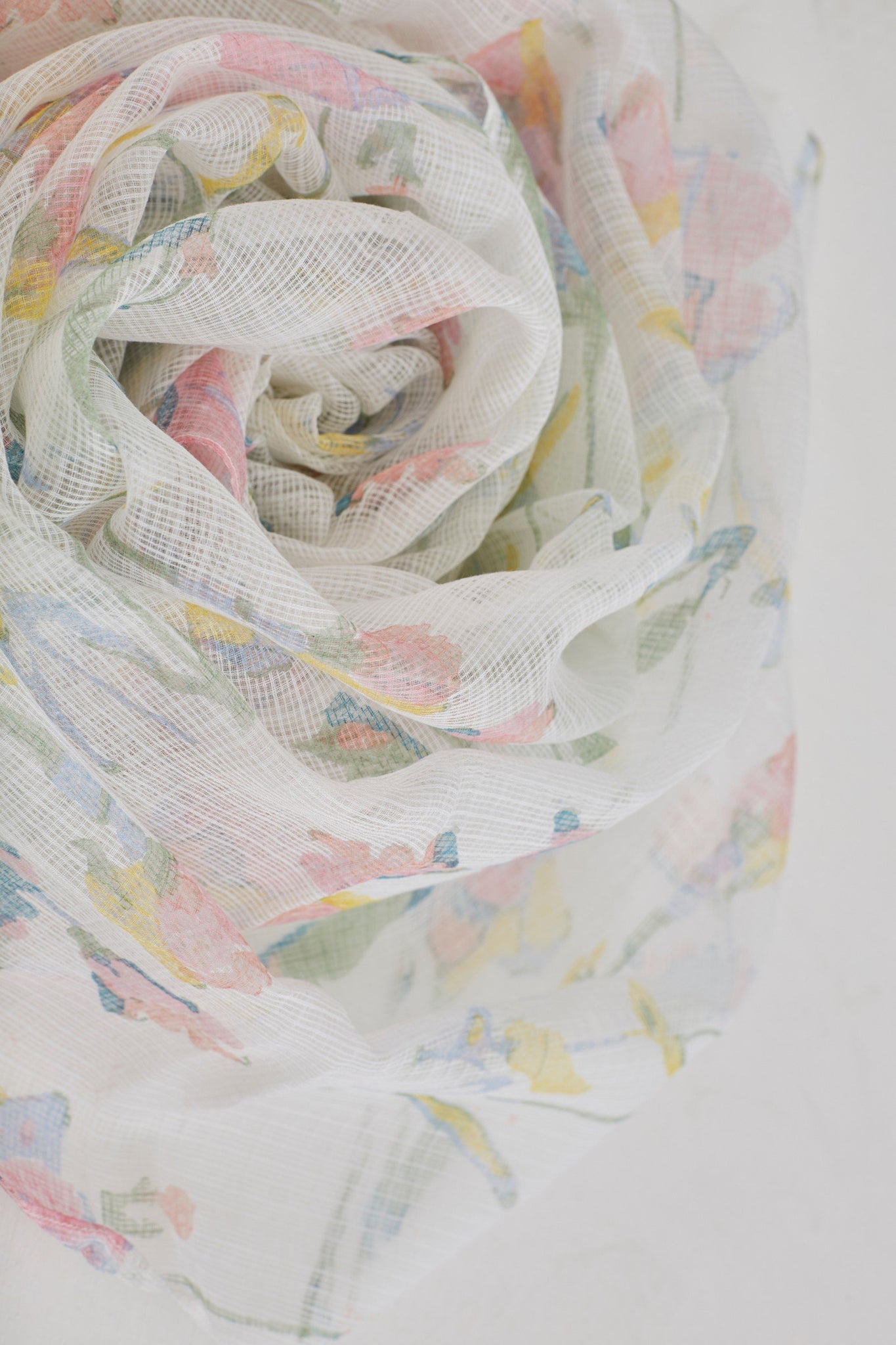 White handwoven kota doriya stole