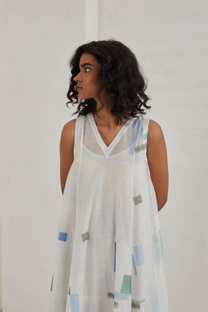 Handwoven Cotton Silk Spruce Dress