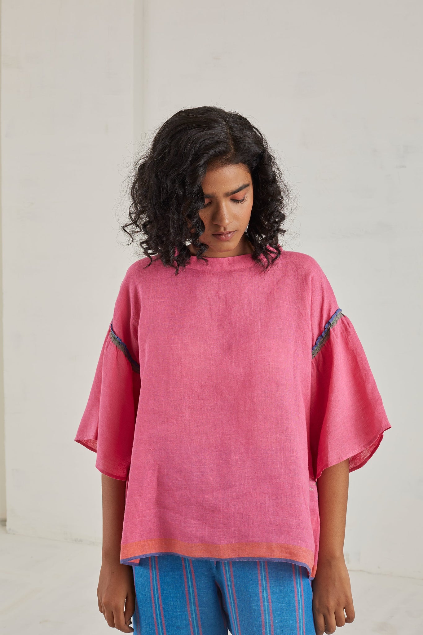 handwoven linen Boxy clary top