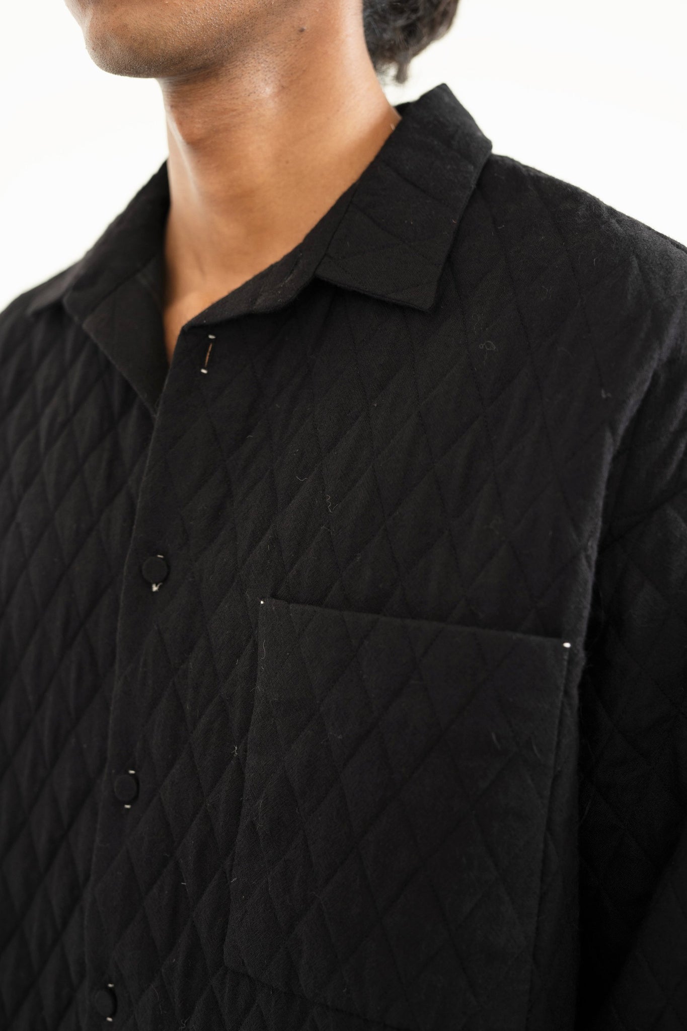 Handwoven Black Maxi Shirt