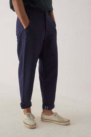 Navy tapered Agonda trousers