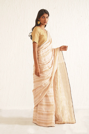 PEACH STRIPER SAREE