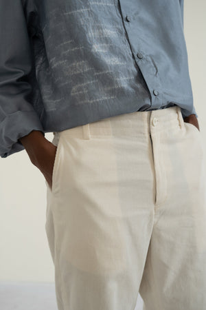 Handwoven White Levi Trousers