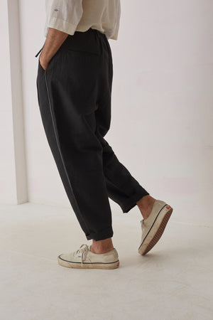 handwoven Black loose fit trunk trousers