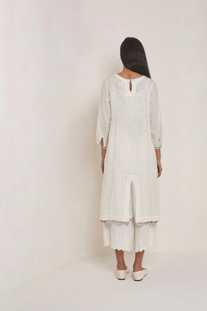 White handwoven Vinca Dress