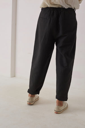 handwoven Black loose fit trunk trousers