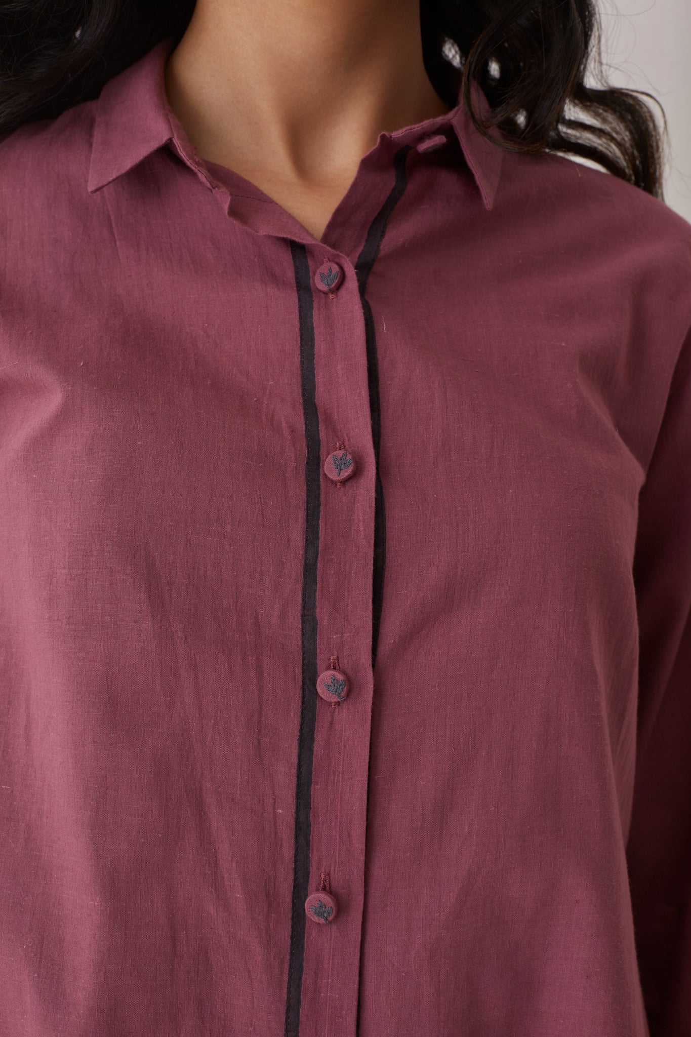 Purple shirt collar norris dress