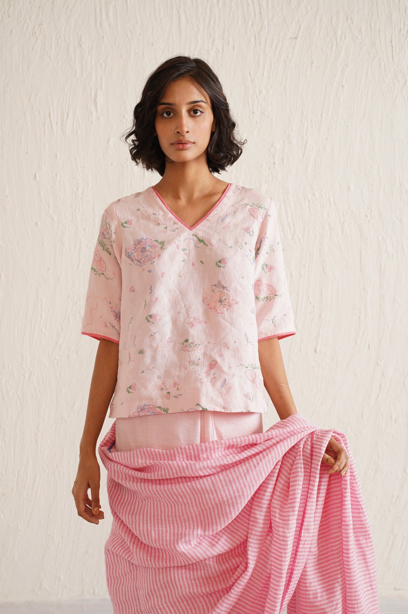 PINK EMBROIDERED BLOUSE