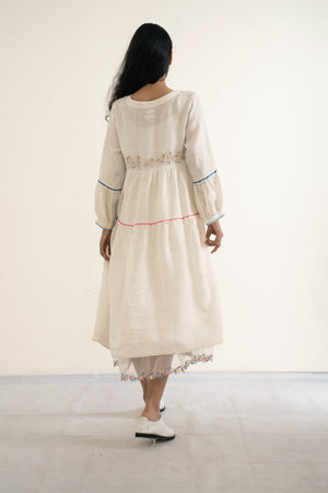handwoven V-neck, tiered brooklyn dress