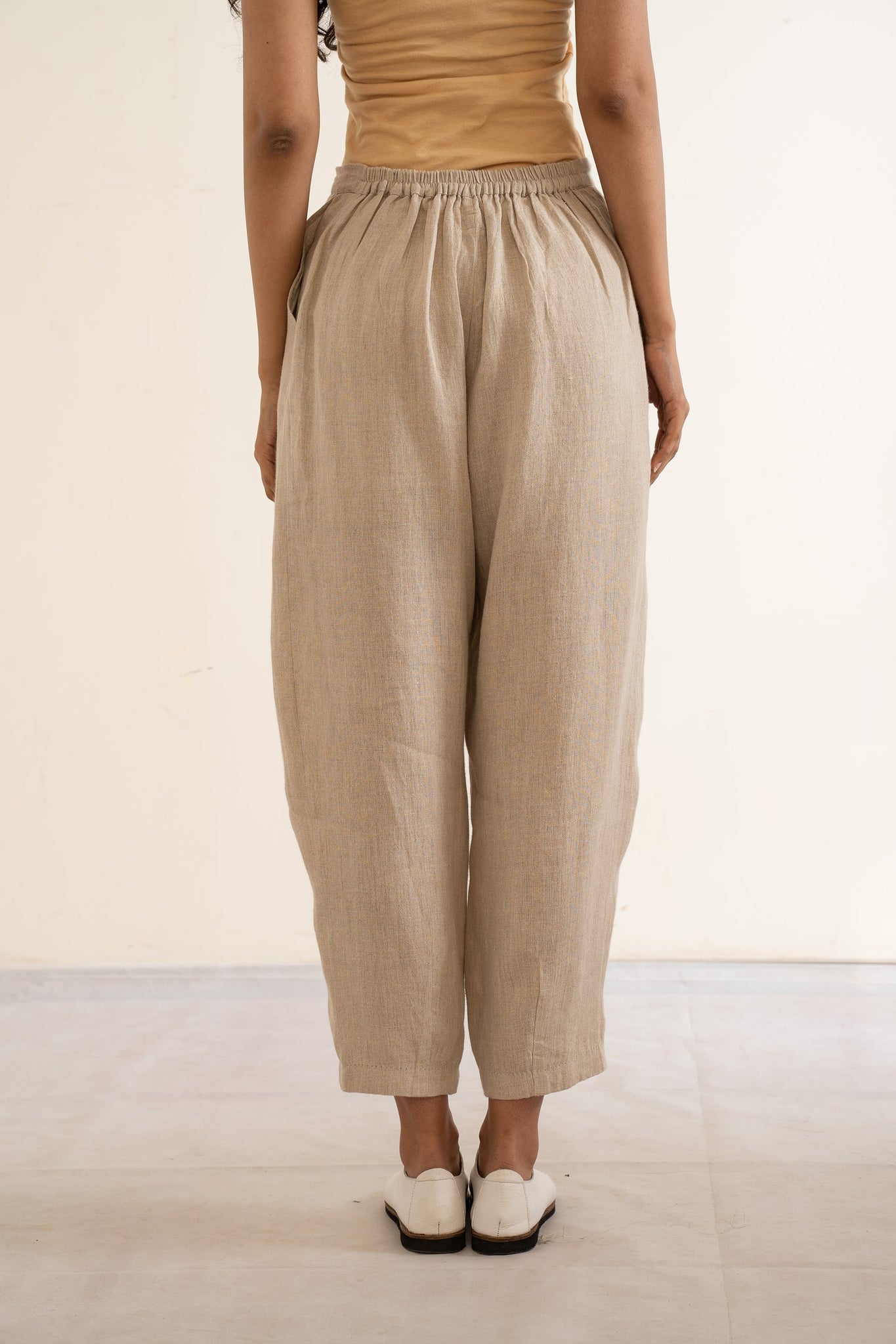 handwoven linen Tapered tyra trousers