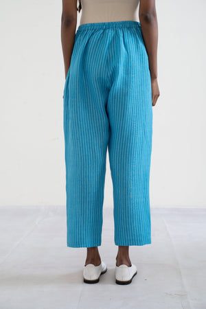 Handwoven Tapered paprika trousers (blue)