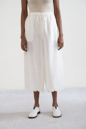 handwoven Wide leg culottes brass trousers