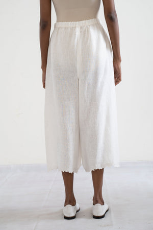 handwoven Wide leg culottes brass trousers